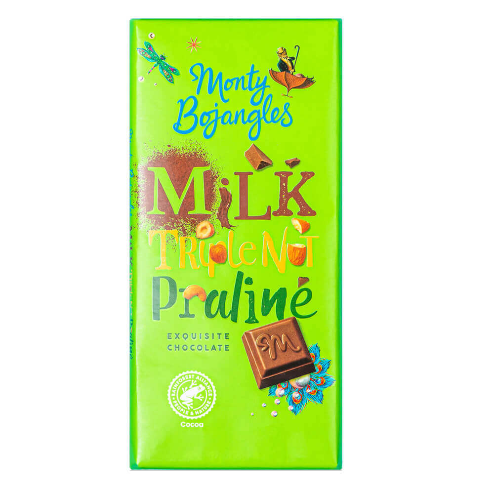 Monty Bojangles Milk Triple Nut Praline 150g